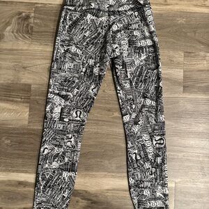 Lululemon Graphic Black and White Leggings